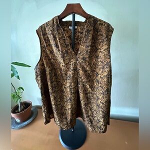 Bar III Brown Snake Print Sleeveless Blouse